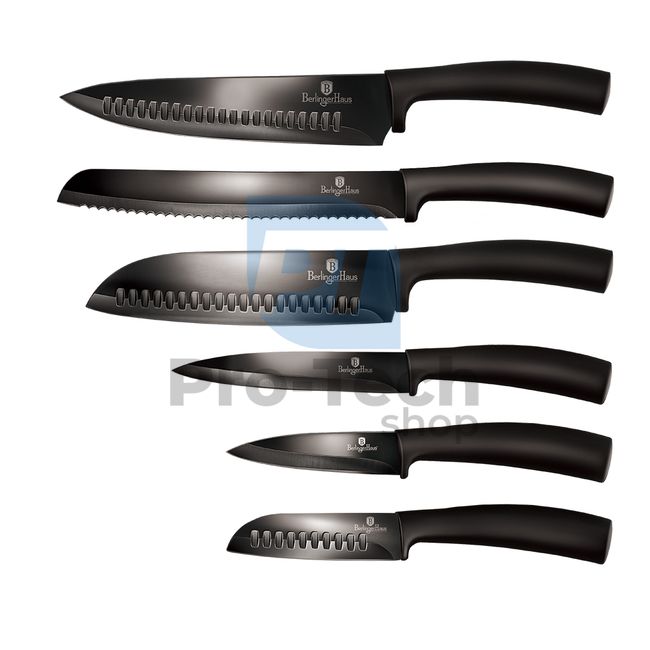 Set cuțite de bucătărie inox, 6 piese BLACK 20369