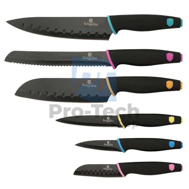 Set cuțite de bucătărie inox, 6 piese BLACK 20923