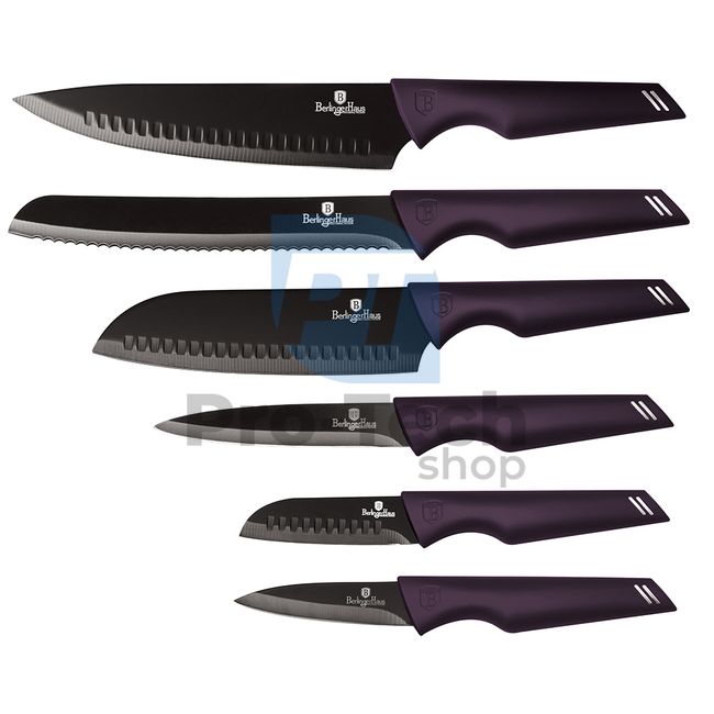Set cuțite de bucătărie inox, 6 piese PURPLE 20270