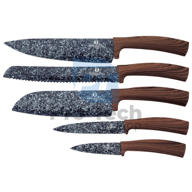 Set cuțite de bucătărie inox cu suport acrilic, 6 piese ORIGINAL WOOD 20857