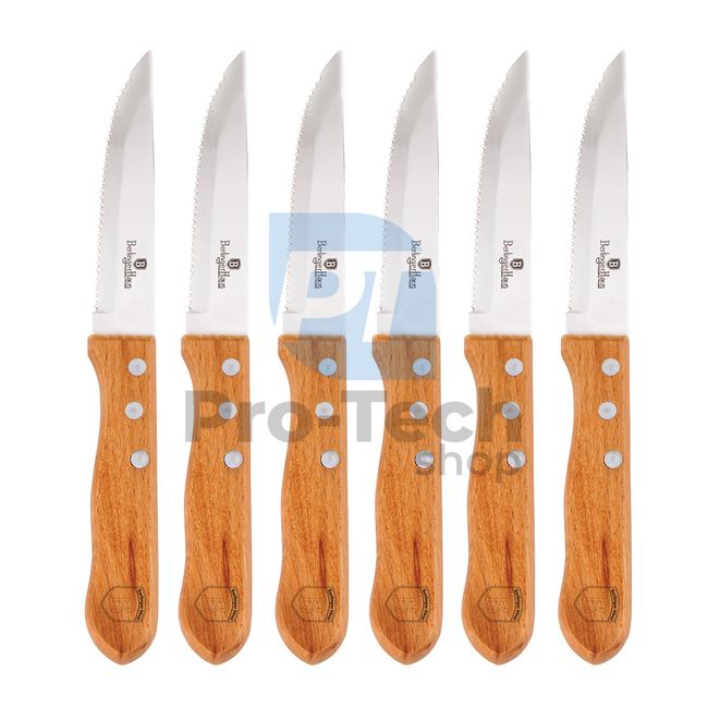 Set cuțite de friptură cu mâner din lemn, 6 piese 20969