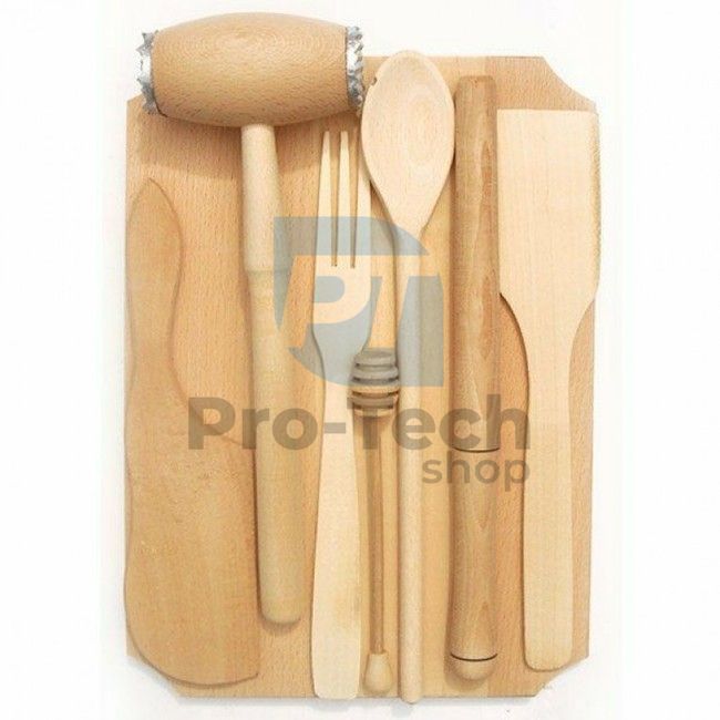 Set ustensile din lemn pentru bucătărie, 8 piese 51610