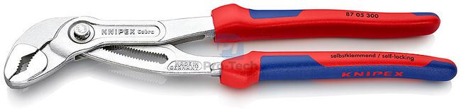 Clește reglabil Cobra® 300 mm cromat cu mânere multicomponente KNIPEX 08425