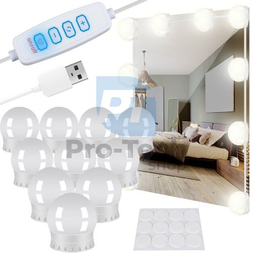 LED oglindă / lumini pentru măsuța de toaletă - 10 buc 74528