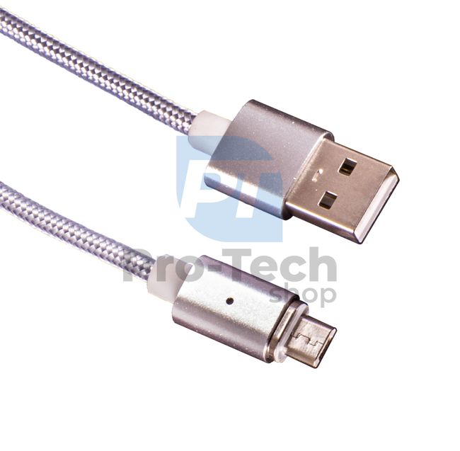 Cablu magnetic MicroUSB A-B, 1m, împletit