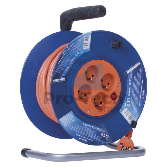 Prelungitor electric pe tambur - 4 prize, 25m cablu PVC 1,5mm2 70581