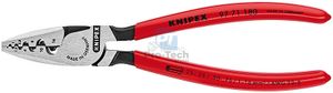 Clește de sertizare autoreglabil pentru capse (cu fitinguri), cu mânere din plastic îmbibat 180 mm KNIPEX 08715