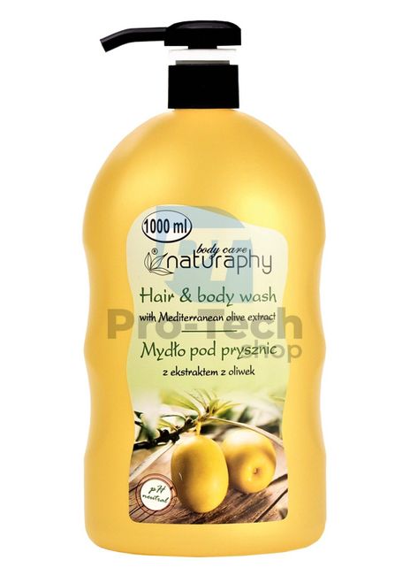 Gel de duș și șampon 2în1 cu extract de măsline Naturaphy 1000ml 30038