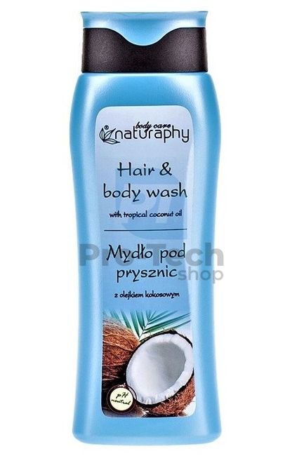 Gel de duș și șampon 2în1 cu ulei de nucă de cocos Naturaphy 300ml 30048