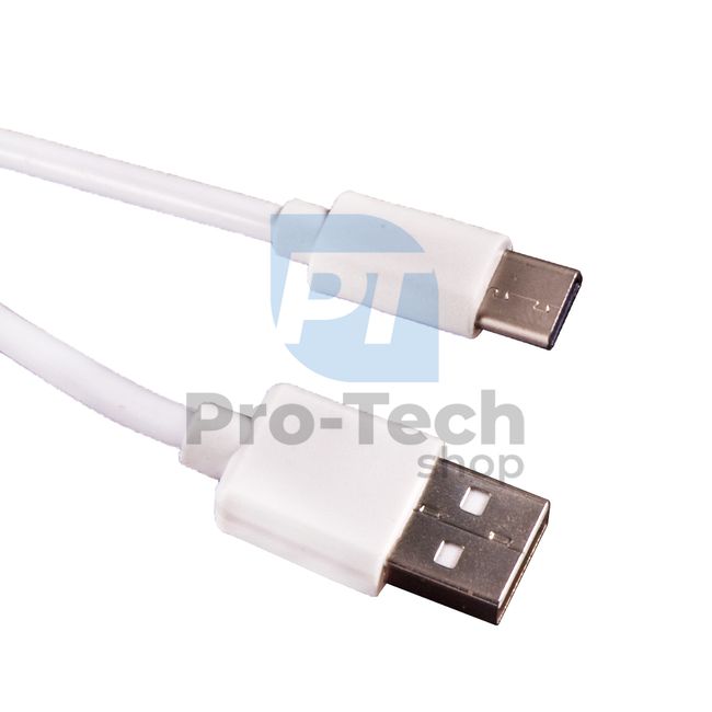 Cablu USB-C 2.0, 1m, alb