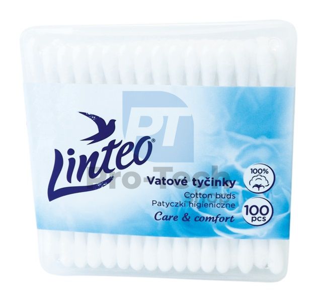 Bețișoare igienice de urechi 100 de bucăți în cutie Linteo 30420