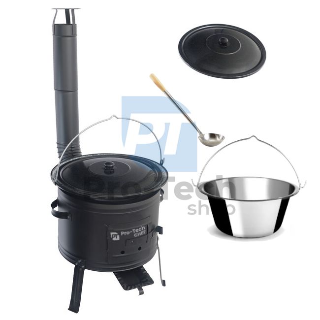 Set pentru gulyás cu ceaun din inox 22l Pro-Tech CHEF 40693